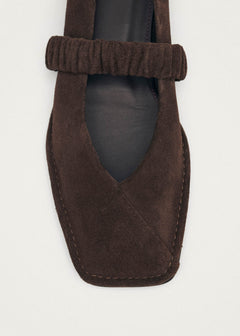Lautan Leather Ballet Flats - Suede Brown