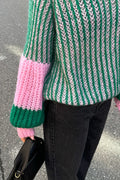 Liana Stickad Tröja - Green Bubblegum