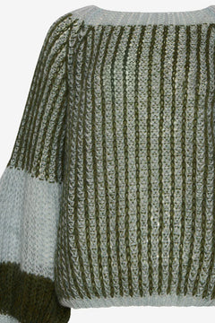 Liana Knit Sweater - Light Blue/Army