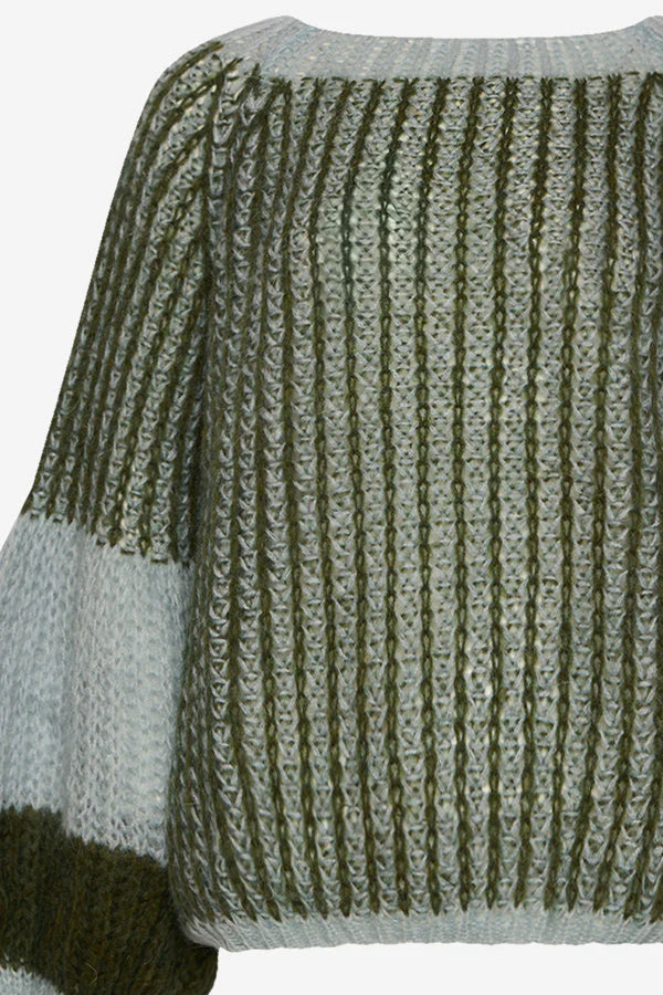 Liana Knit Sweater - Light Blue/Army