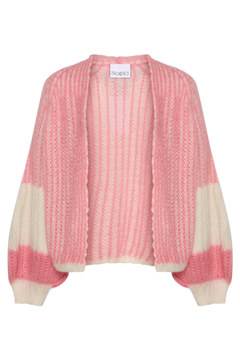 Liana Knit Cardigan - White/Rose