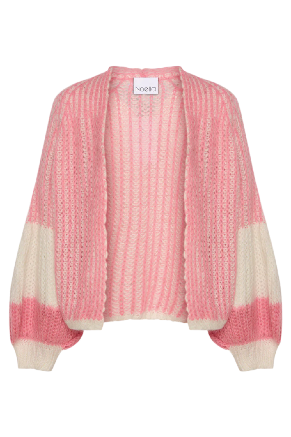 Liana Knit Cardigan - Vit/Rosa