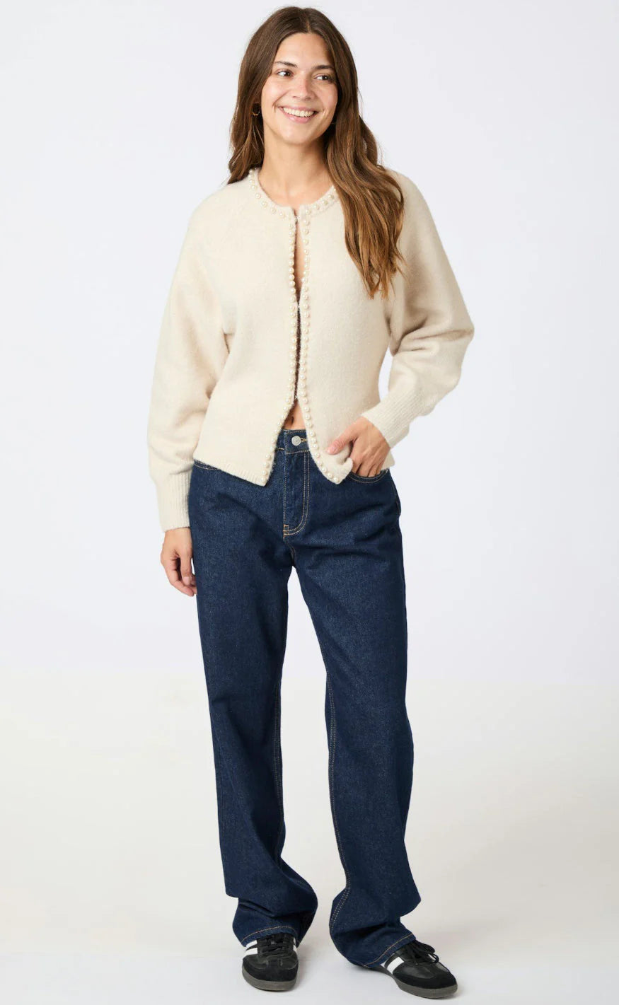 Lilly Pearl Knit Cardigan - Ivory