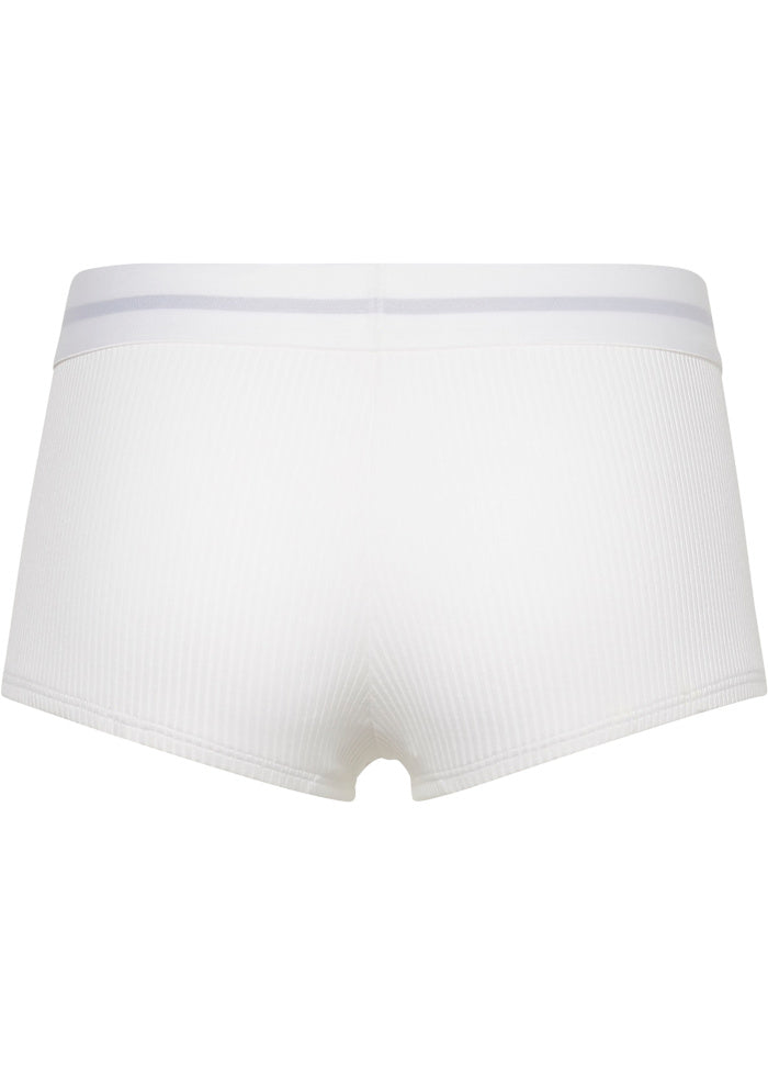 Ribbad Boyshort - Vit