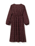 N-Lilith Dress - Dwyn Burgundy Print