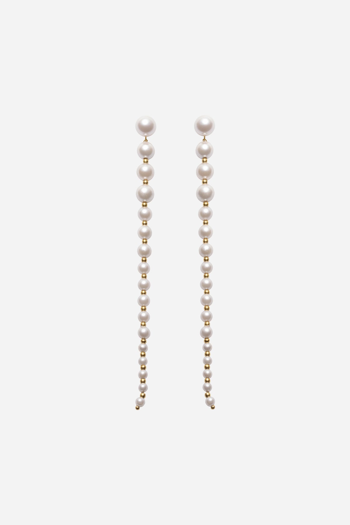 The Long Pearl Earrings - Cream