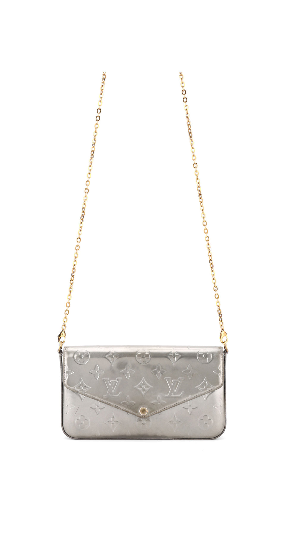 Louis Vuitton Félicie Pochette Monogram Vernis Väska - Silver