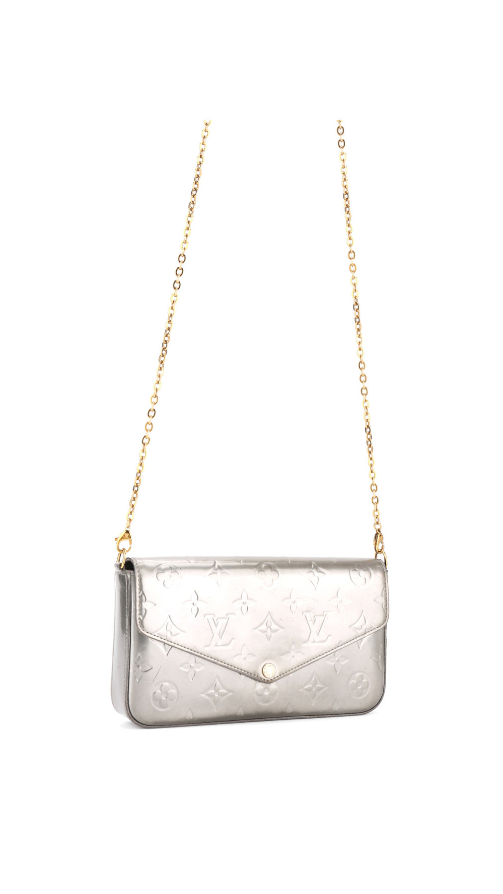 Louis Vuitton Félicie Pochette Monogram Vernis Väska - Silver
