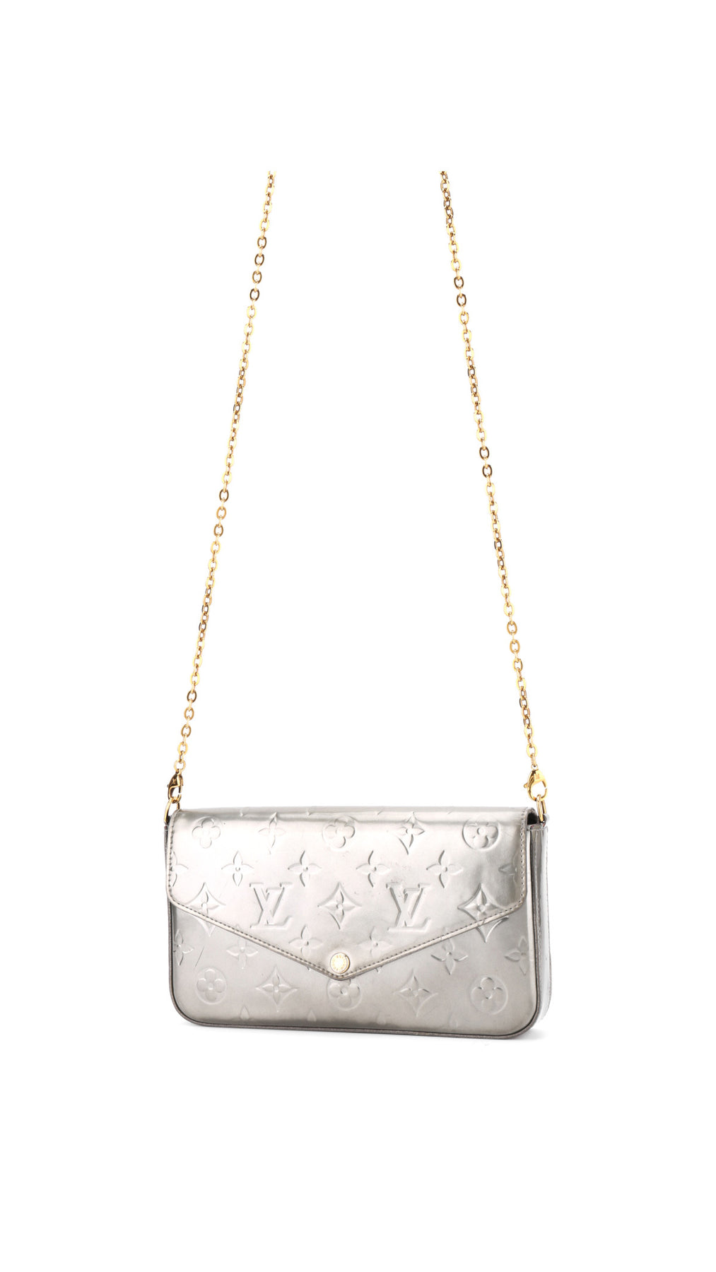 Louis Vuitton Félicie Pochette Monogram Vernis Väska - Silver