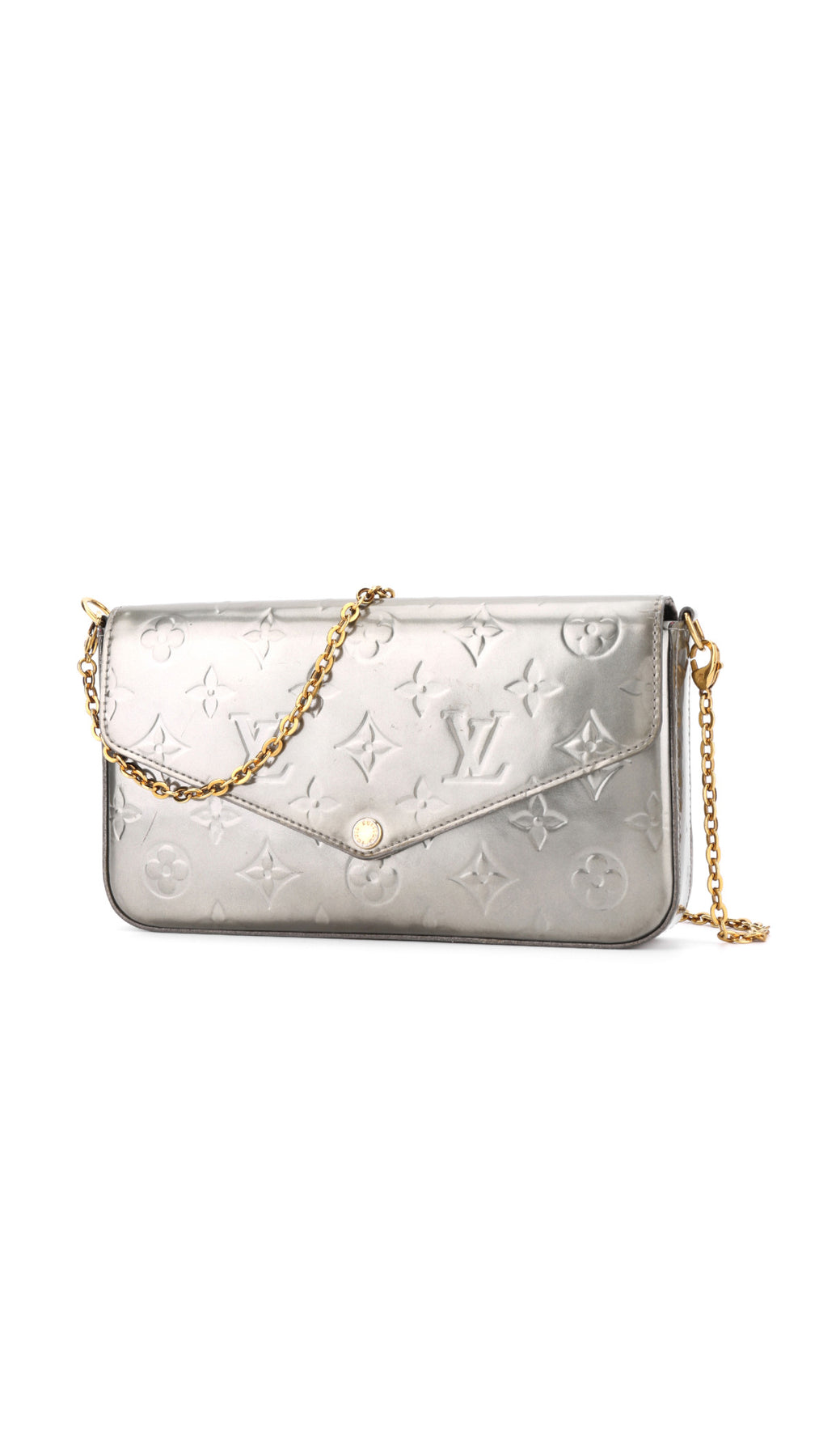 Louis Vuitton Félicie Pochette Monogram Vernis Väska - Silver