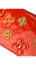 Louis Vuitton Monogram Vernis Flowers Axelväska - Orangeröd