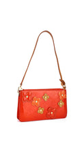 Louis Vuitton Monogram Vernis Flowers Axelväska - Orangeröd