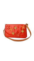 Louis Vuitton Monogram Vernis Flowers Axelväska - Orangeröd