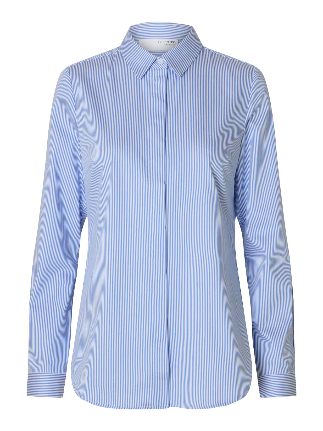 Romie LS Striped Fitted Shirt - Bright White Blue