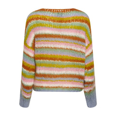 Rima Pool Knit Cardigan - Light Blue/Yellow/Rose