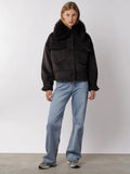 Charlie Jacket - Faux Fur - Wool Black