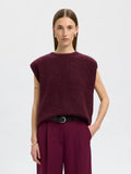 Lulu Sl Knit Vest - Fig Black Core