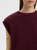 Lulu Sl Knit Vest - Fig Black Core
