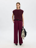 Lulu Sl Knit Vest - Fig Black Core