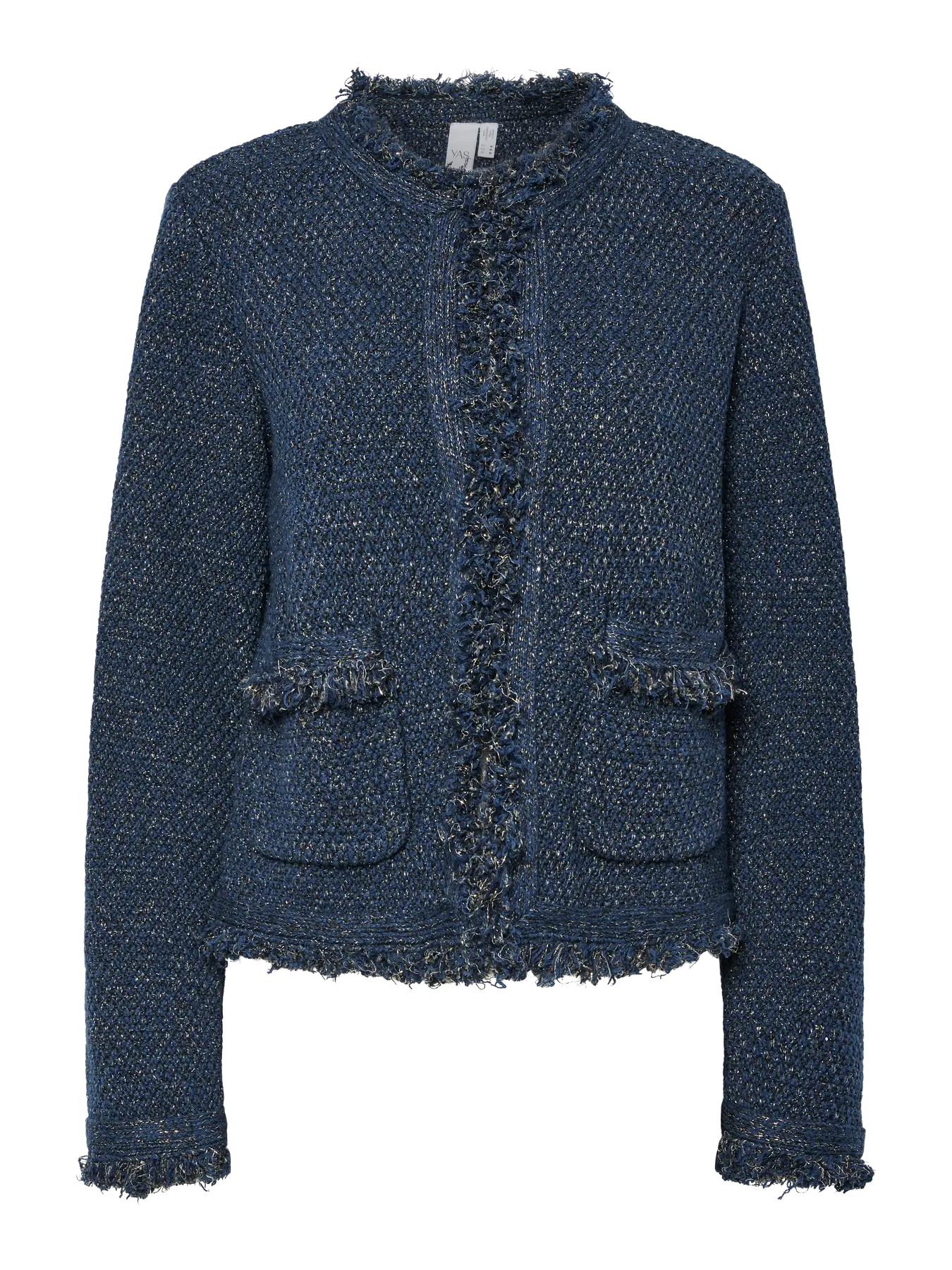 Yassargo Ls Knit Cardigan - Sargasso Sea Gold Lurex