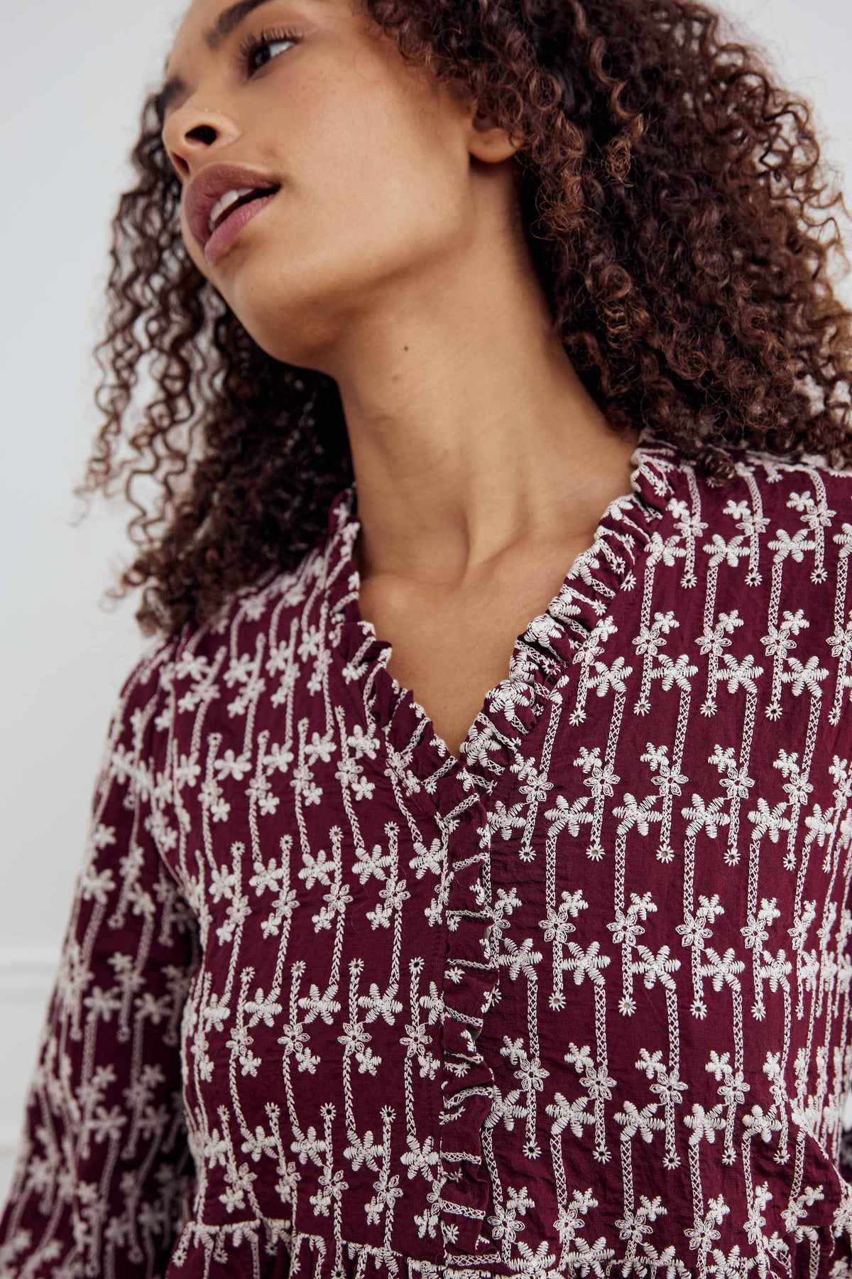 Matti Blouse Print - Dusty Mahogany