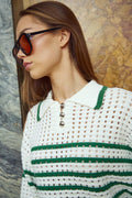 Leen Knit - Talani Green Stripe