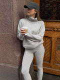 Cashmere Sweater With High Neck “Milano” - Ljusgrå