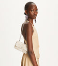 Kira Woven Canvas Mini Flap Bag - Natural / Blanc