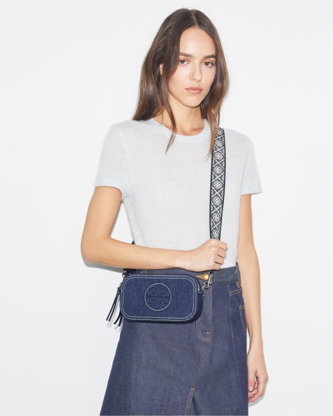 Miller Denim Mini Crossbody Bag - Royal Navy