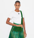 Miller Flocked Mini Crossbody Bag - Emerald