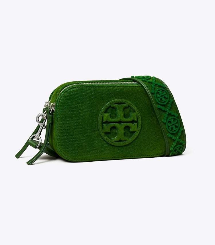 Miller Flocked Mini Crossbody Bag - Emerald