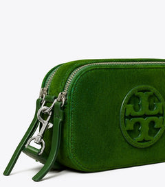 Miller Flocked Mini Crossbody Bag - Emerald
