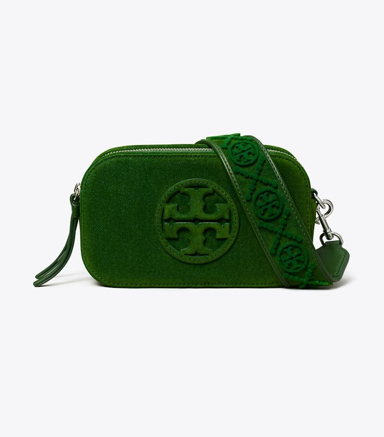 Miller Flocked Mini Crossbody Bag - Emerald