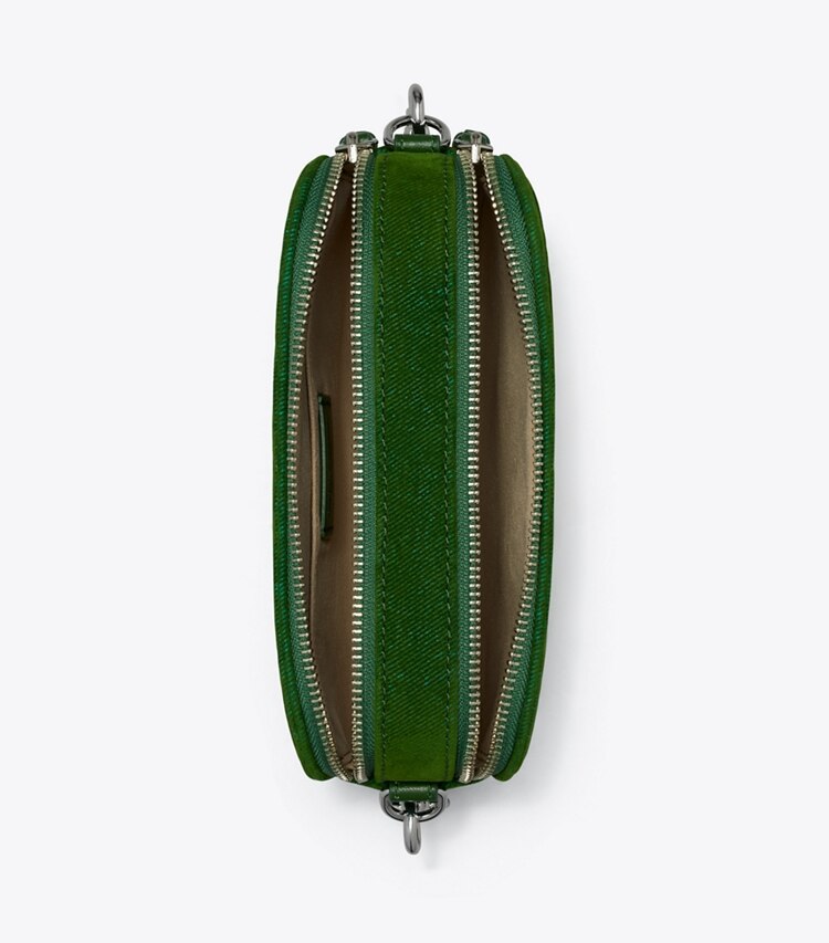 Miller Flocked Mini Crossbody Bag - Emerald