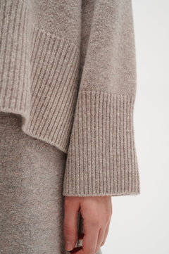 JaxyIW Turtleneck Refined - Mocha Grey Melange
