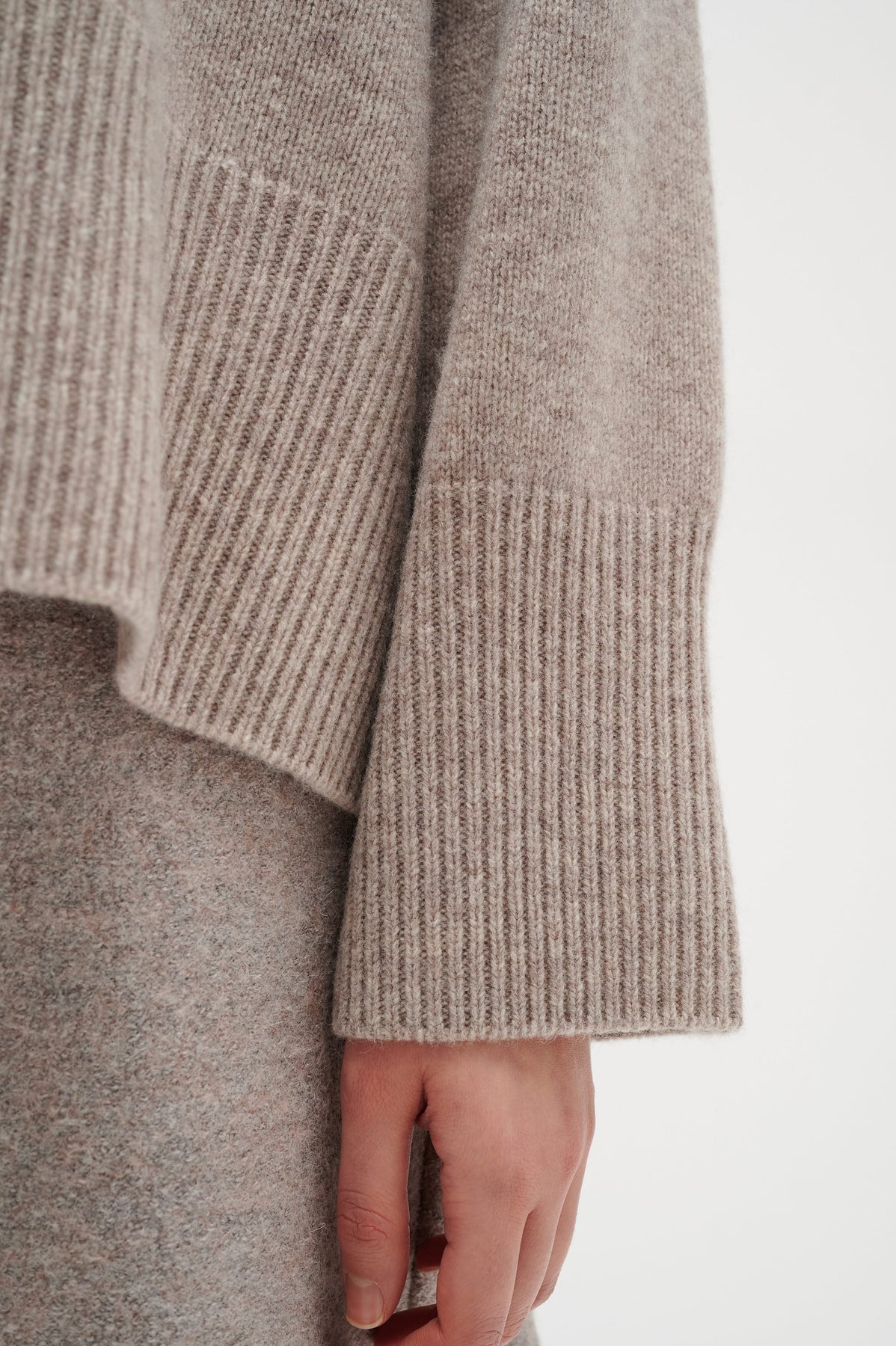 JaxyIW Turtleneck Refined - Mocha Grey Melange