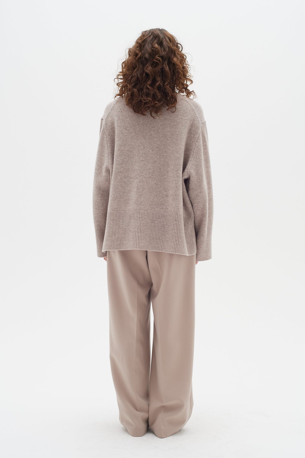 JaxyIW Turtleneck Refined - Mocha Grey Melange