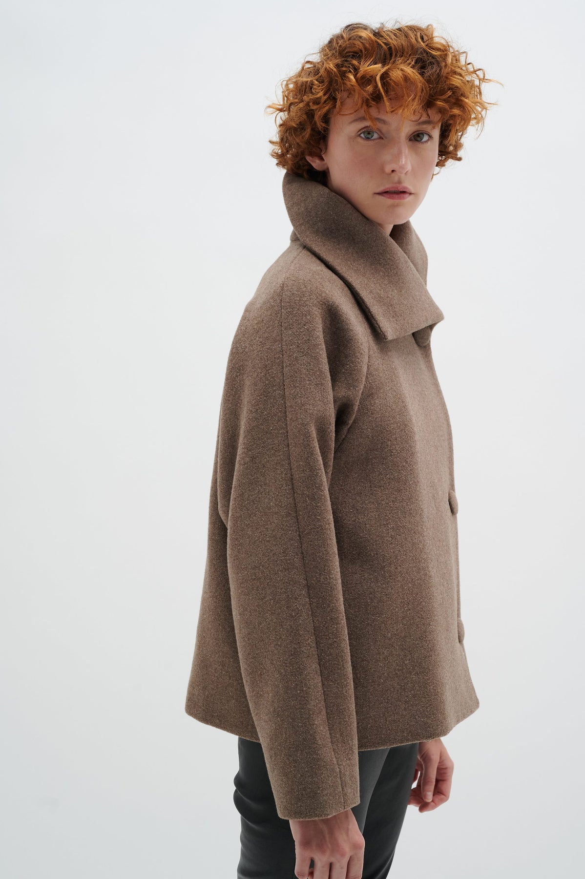 PerryIW Short Coat - Mocha Grey Melange