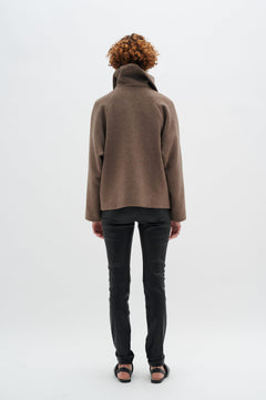 PerryIW Short Coat - Mocha Grey Melange