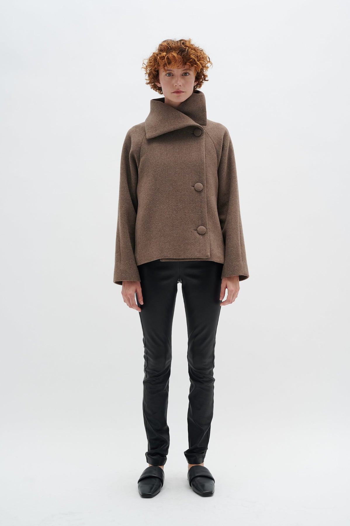 PerryIW Short Coat - Mocha Grey Melange