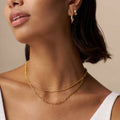 Open Link Chain 2-Row Halsband - Guld