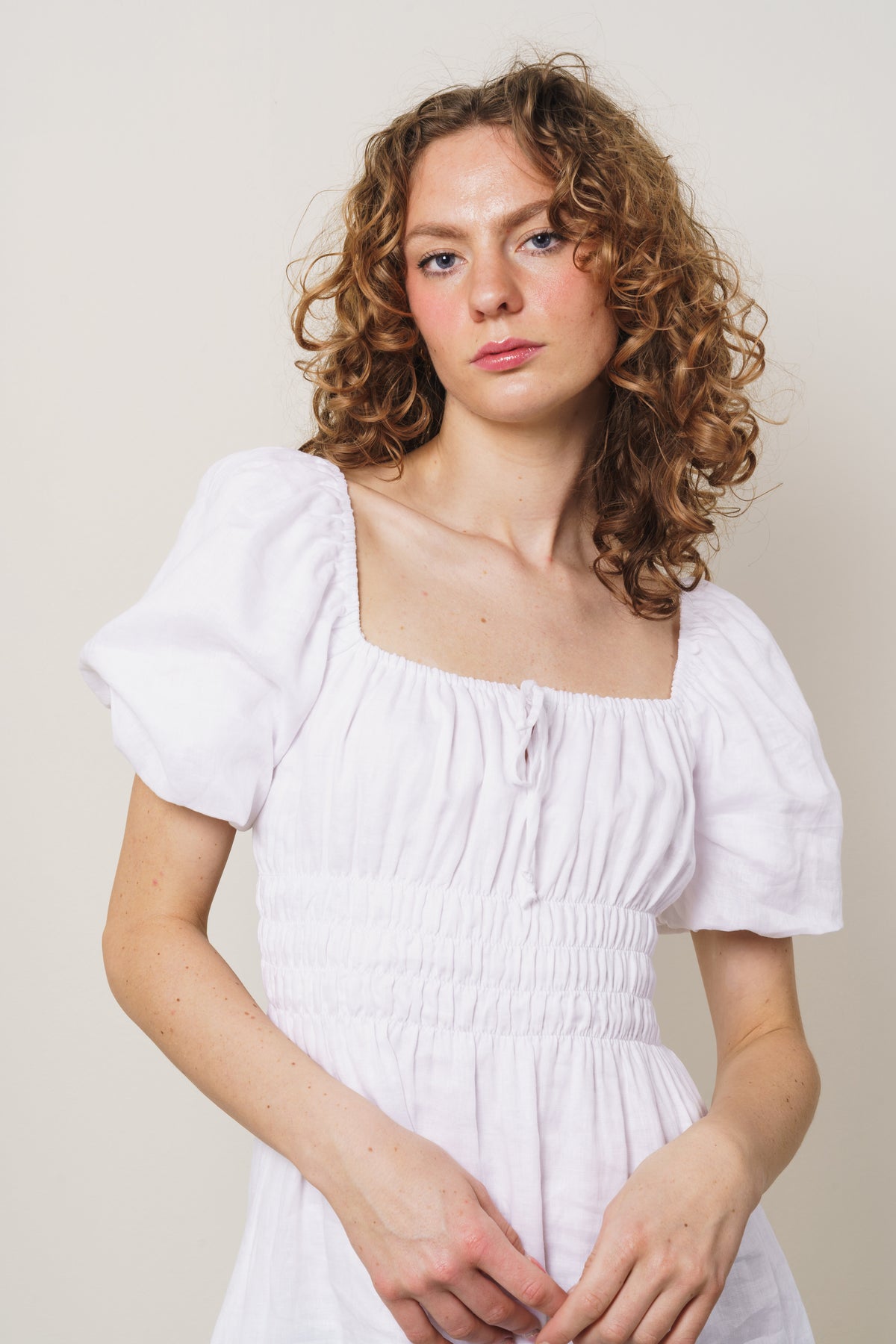 Nikoleta Mini Dress - Mar White