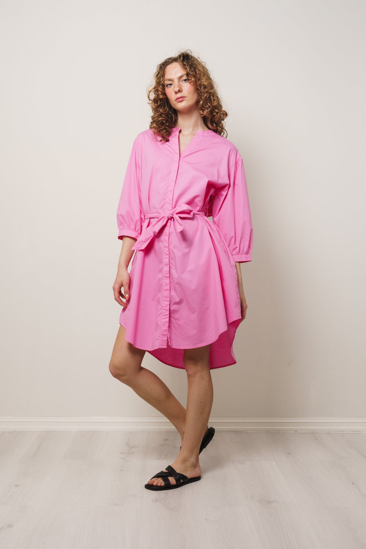 Abiella 3/4 Shirt Dress - Aurora Pink