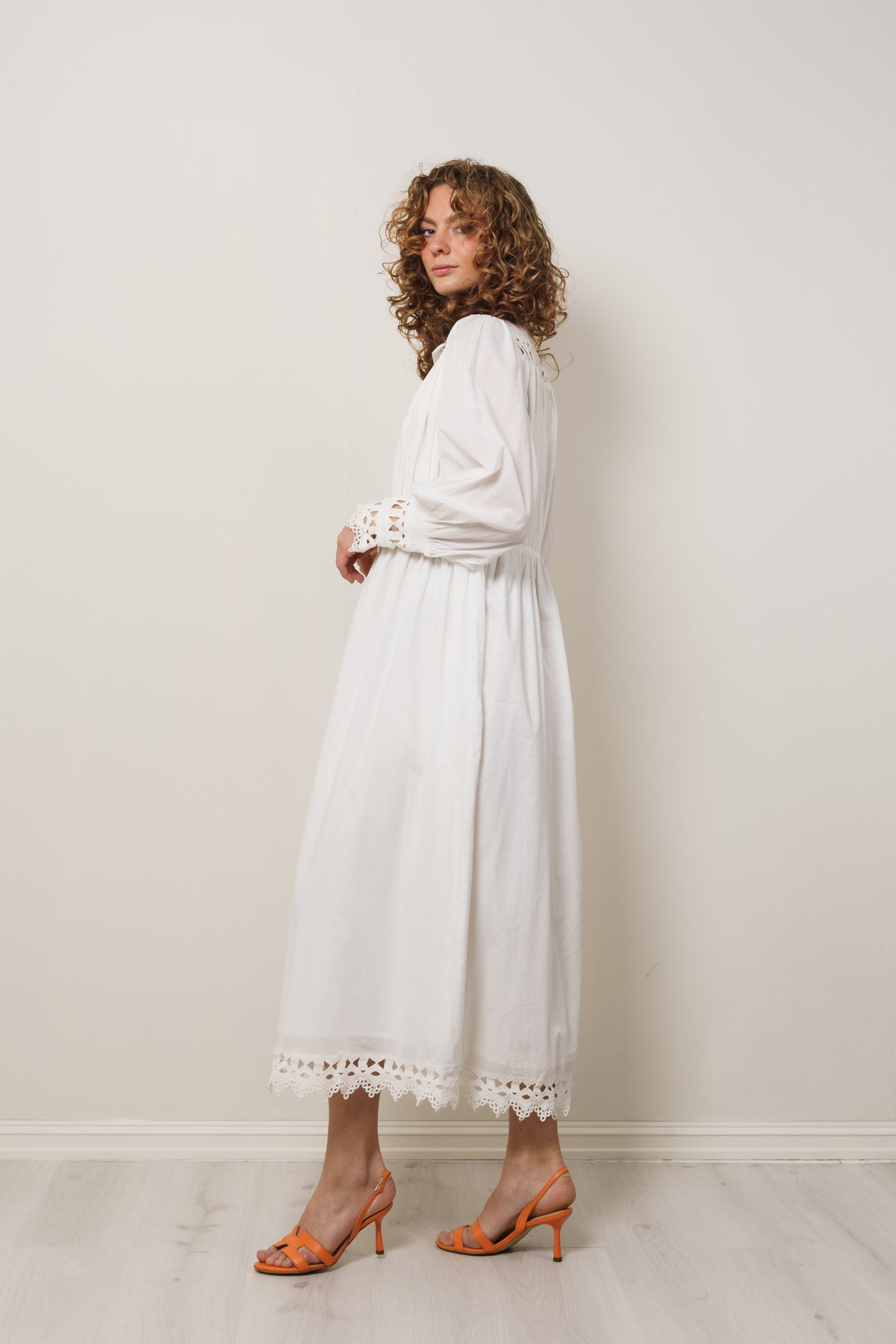 Yastrima LS Long Shirt Dress - Star White