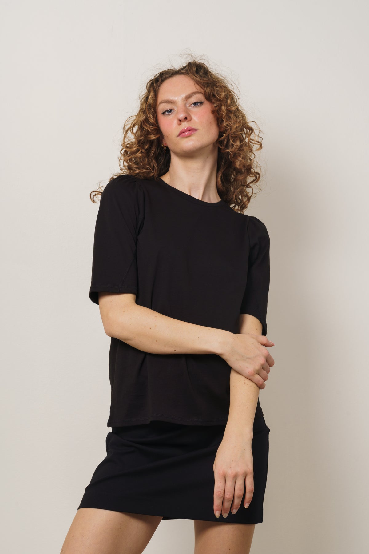Tiffa Organic 2/4 Puff Tee - Black
