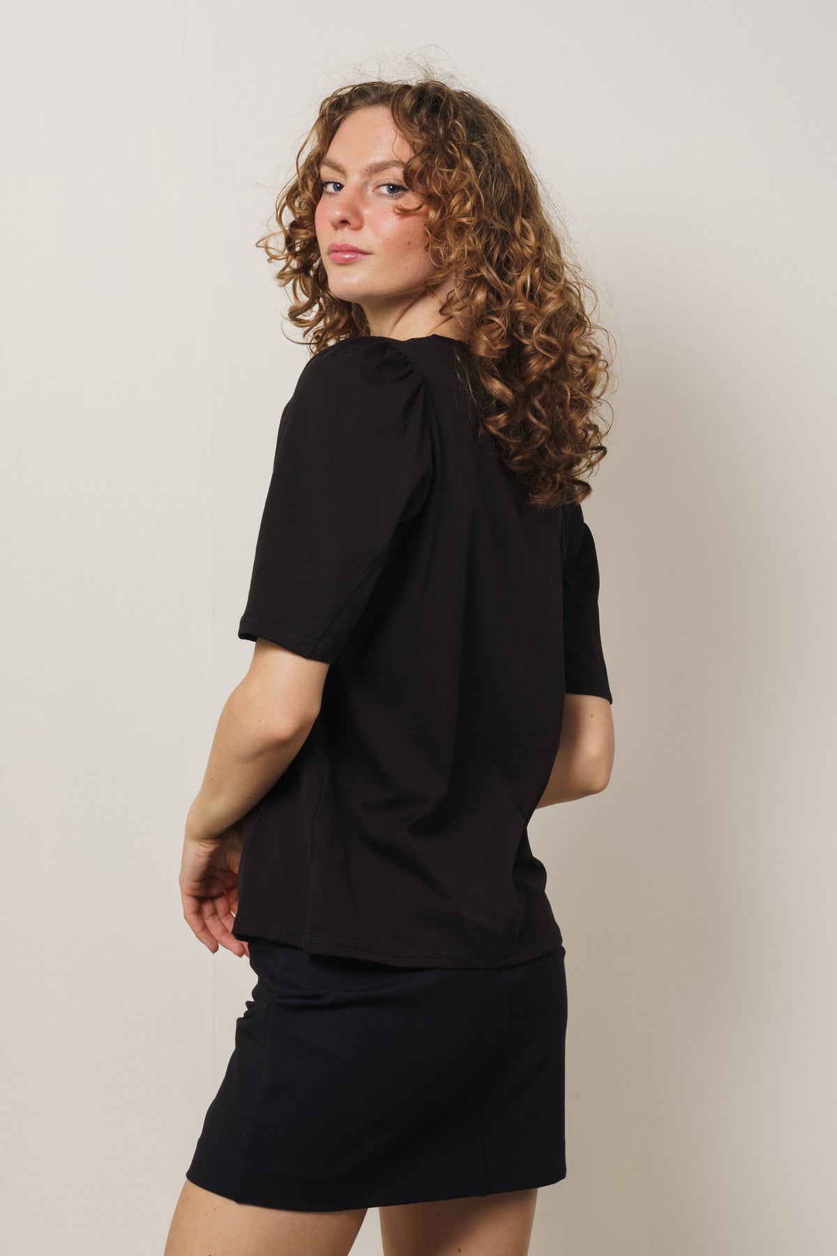 Tiffa Organic 2/4 Puff Tee - Black