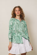 Greta Blouse - Jade Green