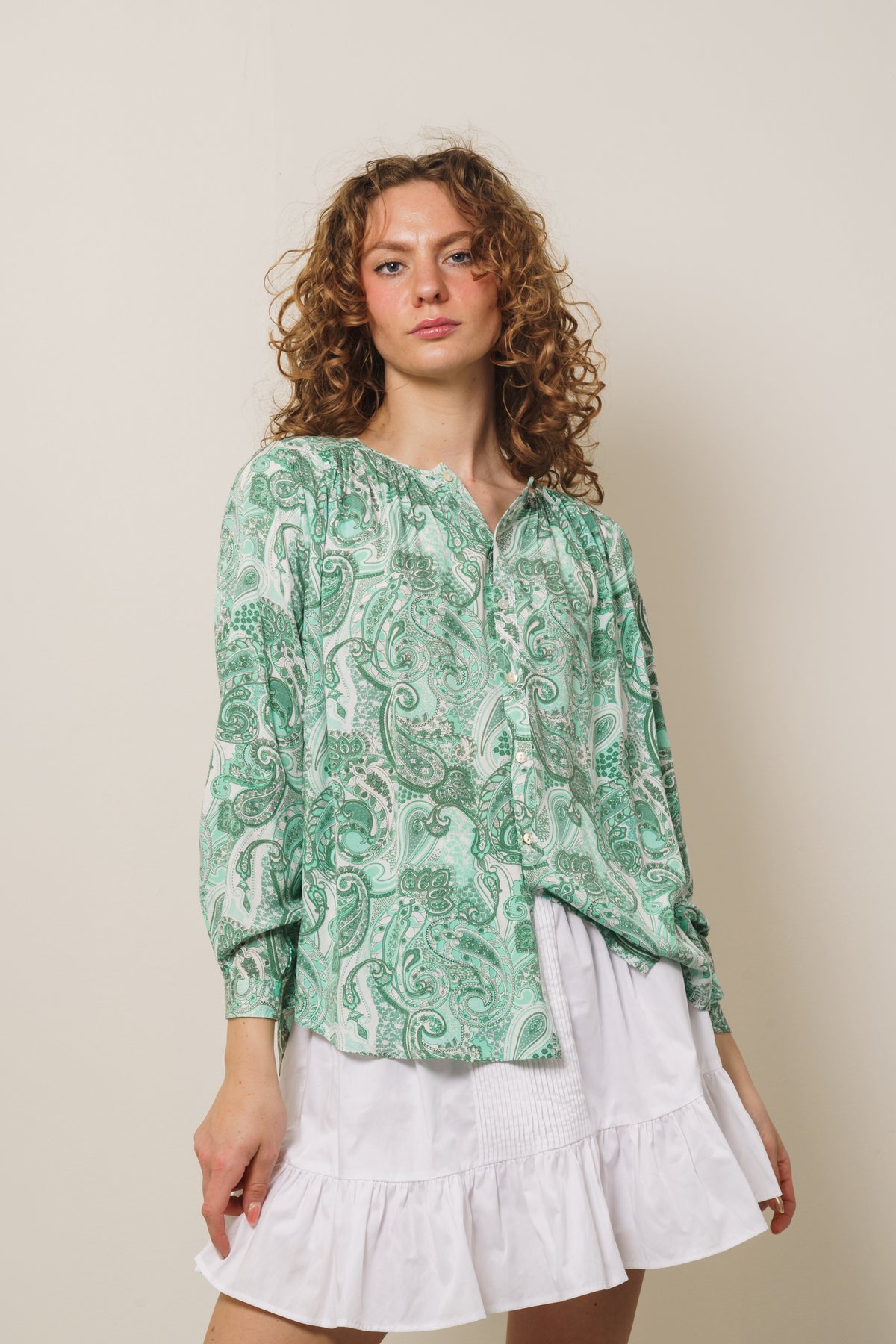 Greta Blouse - Jade Green
