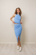 Leah Knit Skirt - Blue