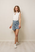Sueda Frill Top - White